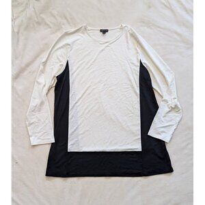 J. Jill Tunic Wearever Collection Colorblock Women's Large Black White